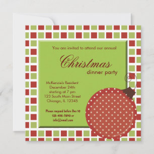 Invitation Dîner de Noël carré