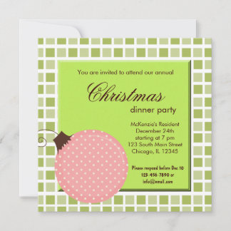 Invitation Dîner de Noël carré