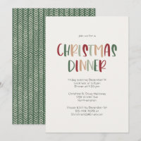 Dîner de Noël Décontracté vert coloré