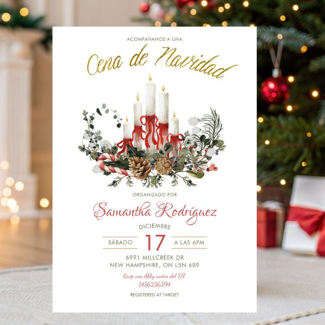 Invitation Dîner de Noël Mexicain Espagnol (Créateur téléchargé)