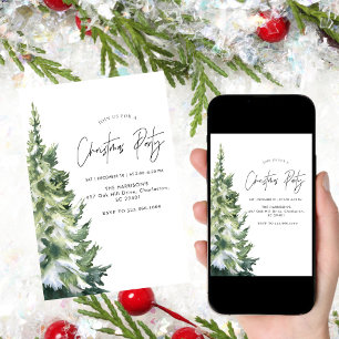 Invitation Dîner de Noël minimaliste Boho Noël