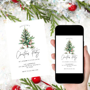 Invitation Dîner de Noël minimaliste Boho Noël