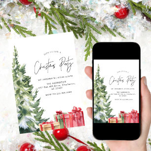 Invitation Dîner de Noël minimaliste Boho Noël