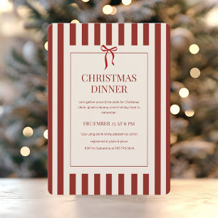 Invitation Dîner de Noël rouge