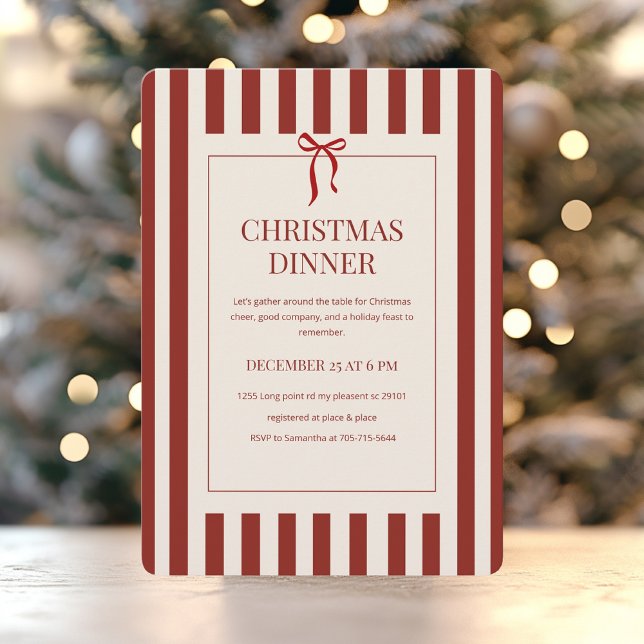 Invitation Dîner de Noël rouge (Créateur téléchargé)
