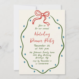 Invitation Dîner de Noël Whimsical à la main