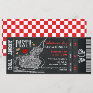 Invitation Dîner de pâtes craie Saint-Valentin dîner de fête