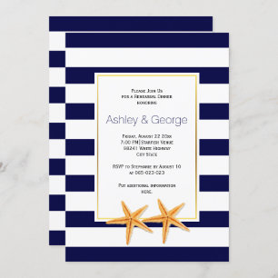Invitation Dîner de préparation de mariage de plage Starfish 