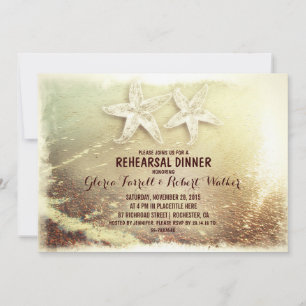 Invitation Dîner de préparation de plage de Starfish couple e