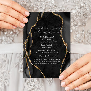 Invitation Dîner de préparation du marbre noir et de l'agate