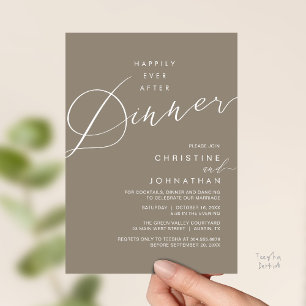 Invitation Dîner de réception de mariage heureux à tout jamai
