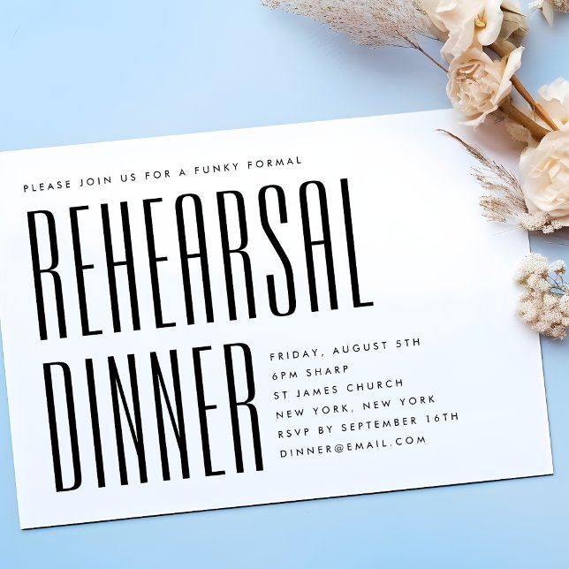 INVITATION DINER DE REHEARSAL DE MARIAGE ULTRA SIMPLE MODERNE (Créateur téléchargé)