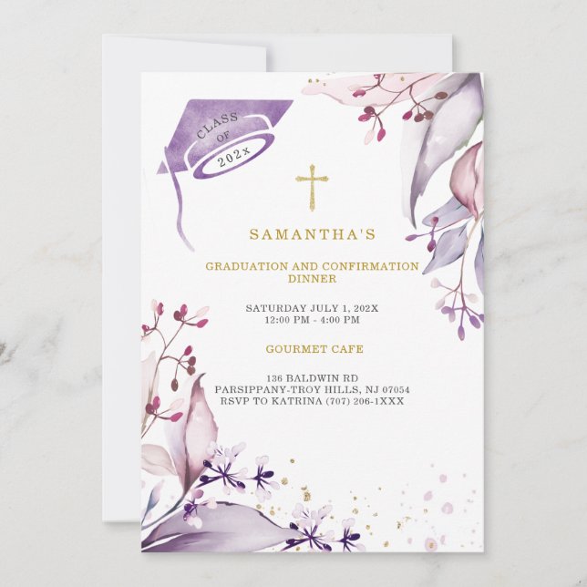 Invitation Dîner de remise des diplômes et de confirmation (Devant)