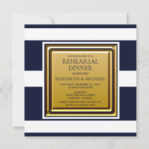 Invitation Dîner de répétition Ancre bleu marine