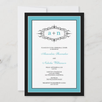 Invitation Dîner de répétition (aqua)