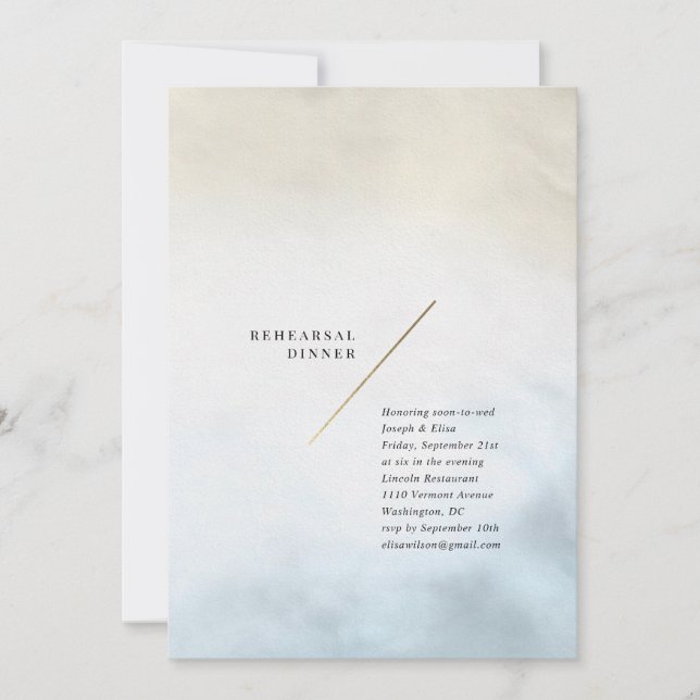 Invitation Dîner de répétition aquarelle moderne (Devant)