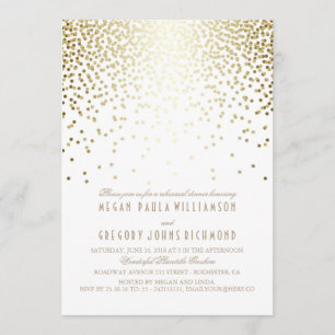 Invitation Dîner de répétition Art déco Confetti Gold Effet