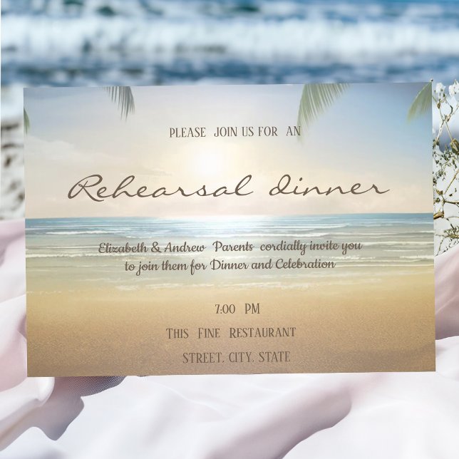 Invitation Dîner de répétition au Palms Sunset Beach (Créateur téléchargé)