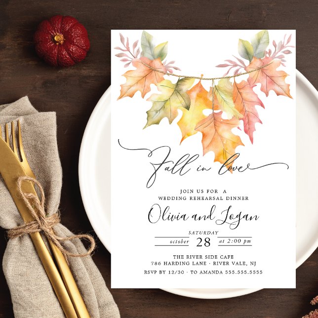 Invitation Dîner De Répétition Automne En Amour (Créateur téléchargé)