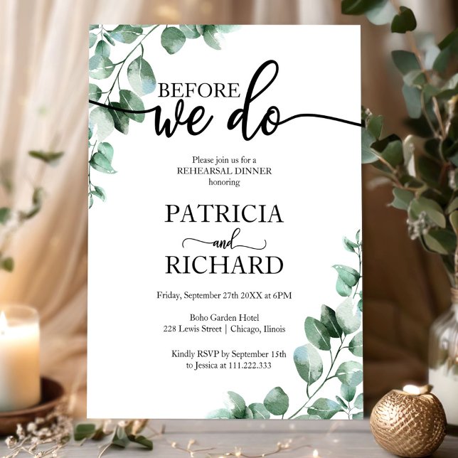 Invitation Dîner De Répétition Avant De Faire De La Verdure (Créateur téléchargé)