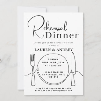 Invitation Dîner de répétition avec photos