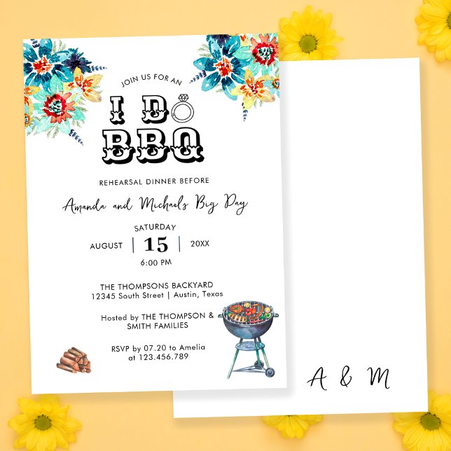 Invitation Dîner de répétition BBQ Élégant Rustique dans le j (Créateur téléchargé)