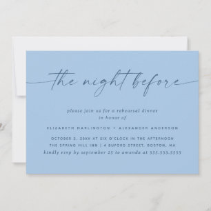 Invitation Dîner de répétition Bleu ciel pastel Plage côtiè
