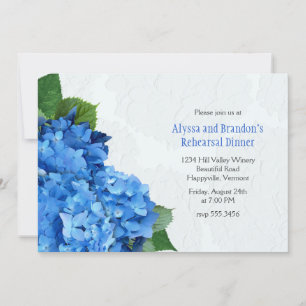 Invitation Dîner de répétition bleu clair Hydrangea Invitatio