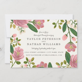 Invitation Dîner de répétition Blush Bouquet