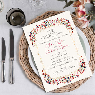 Invitation Dîner de répétition botanique de luxe Floral Paisl