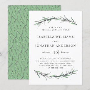Invitation Dîner de répétition botanique de romarin Invitatio