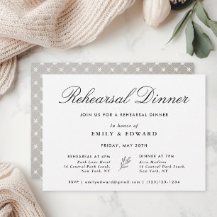 Invitation Dîner de répétition botanique élégant classique