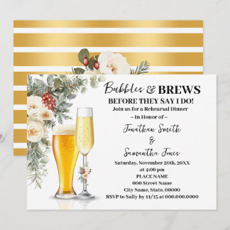 Invitation Dîner de répétition Bulles & Brèves d'hiver