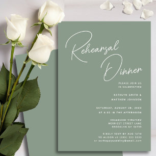 Invitation Dîner de répétition chic avec écriture fantaisiste