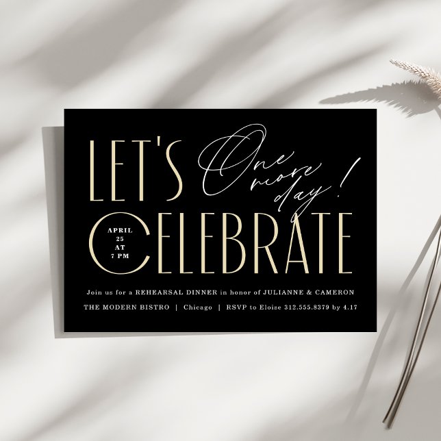 Invitation Dîner de répétition chic de typographie moderne (Créateur téléchargé)
