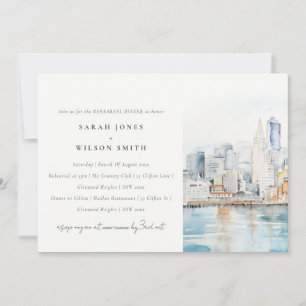 Invitation Dîner de répétition chic paysage de San Francisco