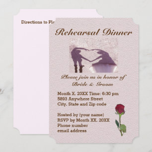 Invitation Dîner de répétition Coeur Silhouette Couple