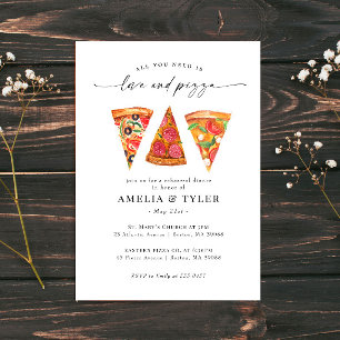 Invitation Dîner de répétition d'amour et de pizza
