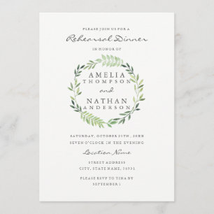 Invitation Dîner de répétition d'aquarelle