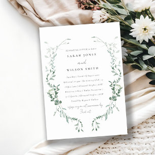 Invitation Dîner de répétition d'aquarelle de l'Eucalyptus bo