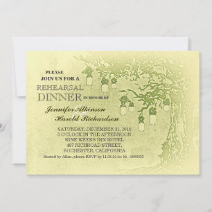 Invitation Dîner de répétition d'arbre de jarres de maçon rus