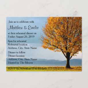 Invitation Dîner de répétition d'arbre d'érable d'automne de