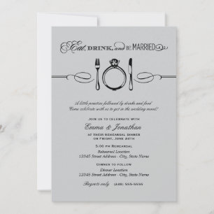 Invitation Dîner de répétition d'argent pour boire et être ma