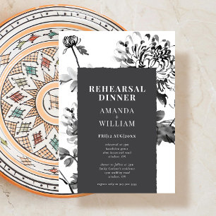 Invitation Dîner de répétition d'art en encre Chrysanthemum I