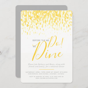 Invitation Dîner de répétition d'art jaune soleil avant de fa