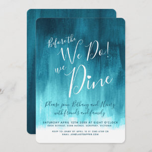 Invitation Dîner de répétition d'art turquoise avant de faire