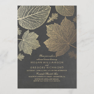 Invitation Dîner de répétition d'automne Chalkboard et Feuill