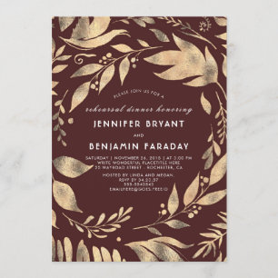 Invitation Dîner de répétition d'automne de feuille de