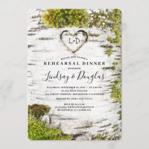 Invitation Dîner de répétition d'automne rustique