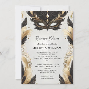 Invitation Dîner de répétition de bal masqué